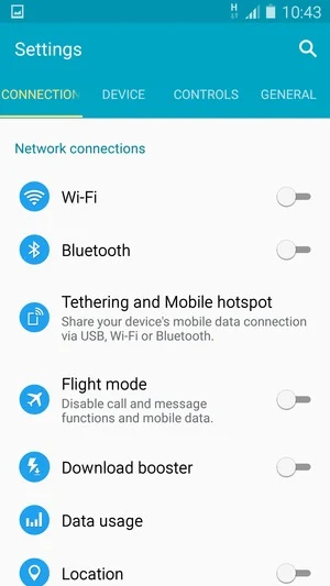 Select CONNECTIONS and Wi-Fi